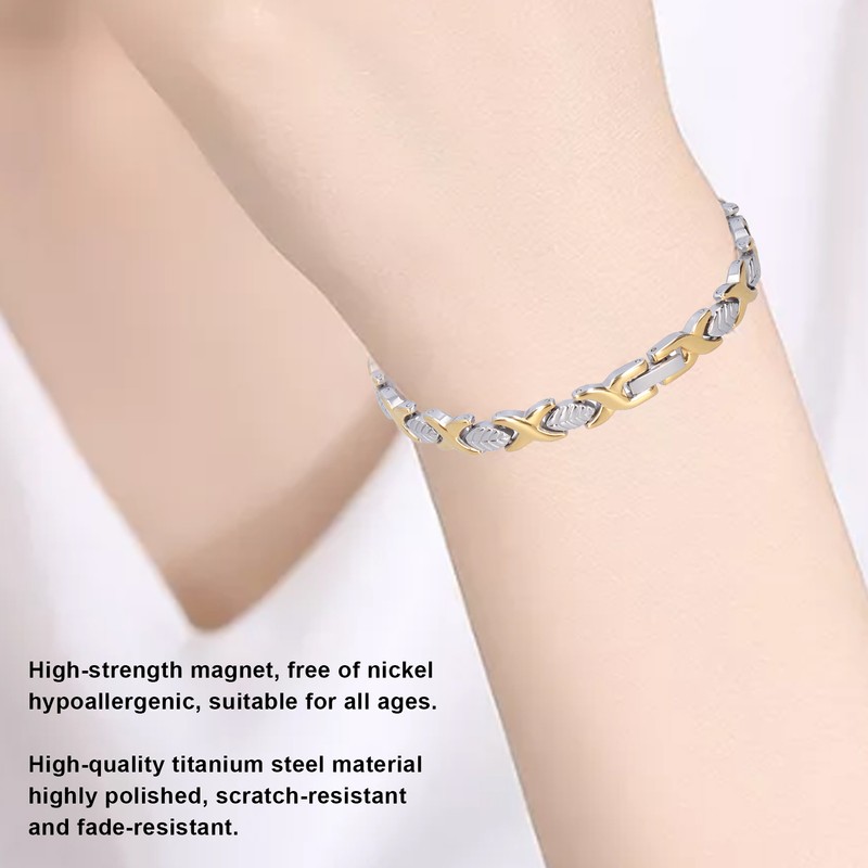 Titanium Steel Magnetic Bracelet Adjustable Length Women Jewelry Gift for