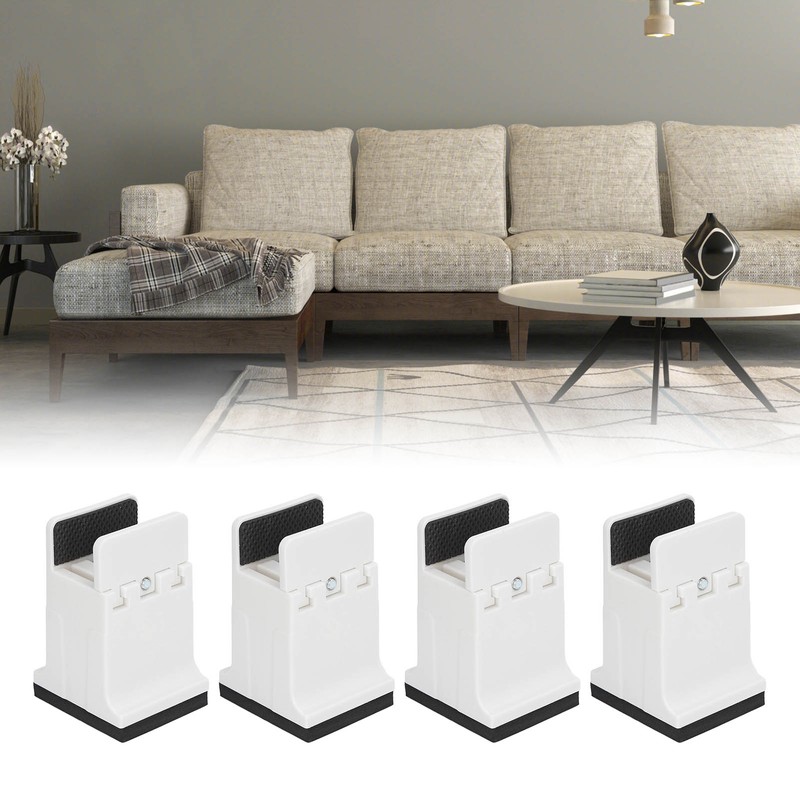 4pcs Adjustable Furniture Risers with Screw Clamp Rubber Bed Couch