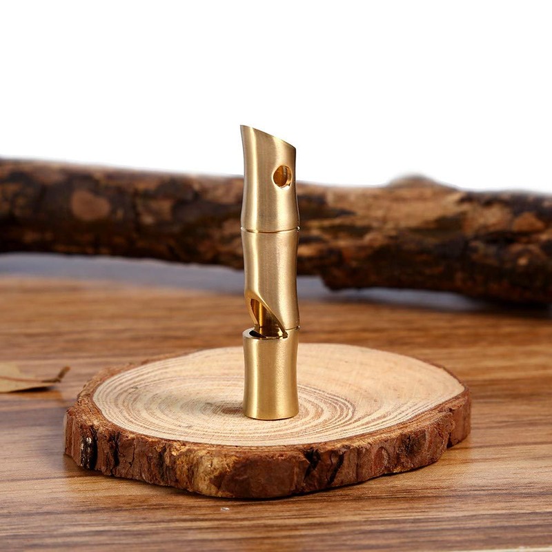 VGEBY Emergency Whistle, EDC Survival Brass Bamboo Section Whistle for