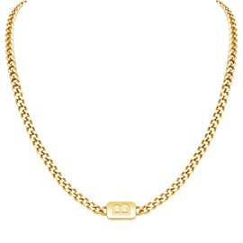 VNOX Gold Initial Necklace for Men - Stainless Steel Letter B Necklaces Name Necklace for Mens