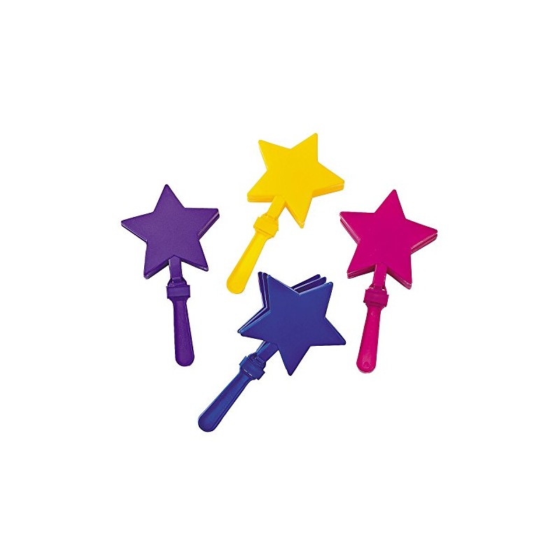 Fun Express Star Shaped Clappers Noisemaker Set – Vibrant Colorful