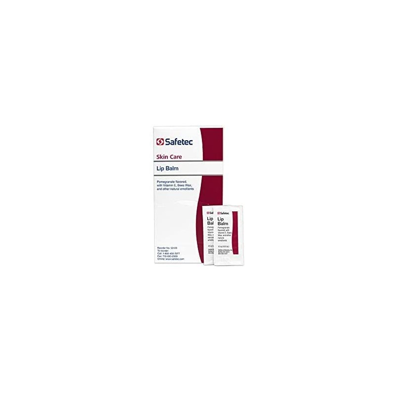 Safetec - Bálsamo labial con sabor a granada, 144 paquetes/caja