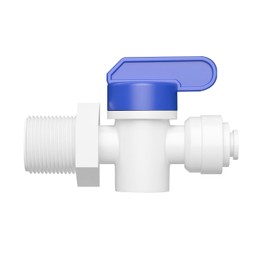 Ctyjia 1 Pcs RO Water Filter Fitting, Shut-Off Ball Valve, 1/2" Male Thread to 1/4" Quick Connect, Isolation Valve for RO Reverse Osmosis System