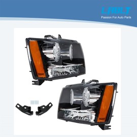 LABLT Headlights Front Head Lamps Replacement for 2007-2014 Avalanche Suburban Tahoe Headlight Assembly Pair Driver and Passenger Side
