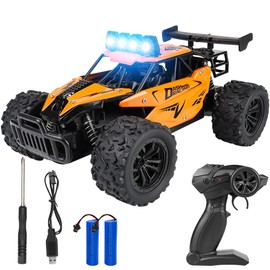 XEERUN Remote Controlled Car, 1:16 RC Car Monster Truck, 2.4 GHz RC Car 20 km/H RC Truck 2WD Truck Toy with Four Colour LED Gift