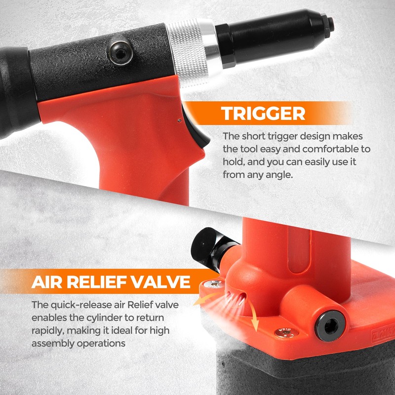 UPWOOD Heavy Duty Air Hydraulic Riveter Pneumatic Hydraulic Pop Rivet