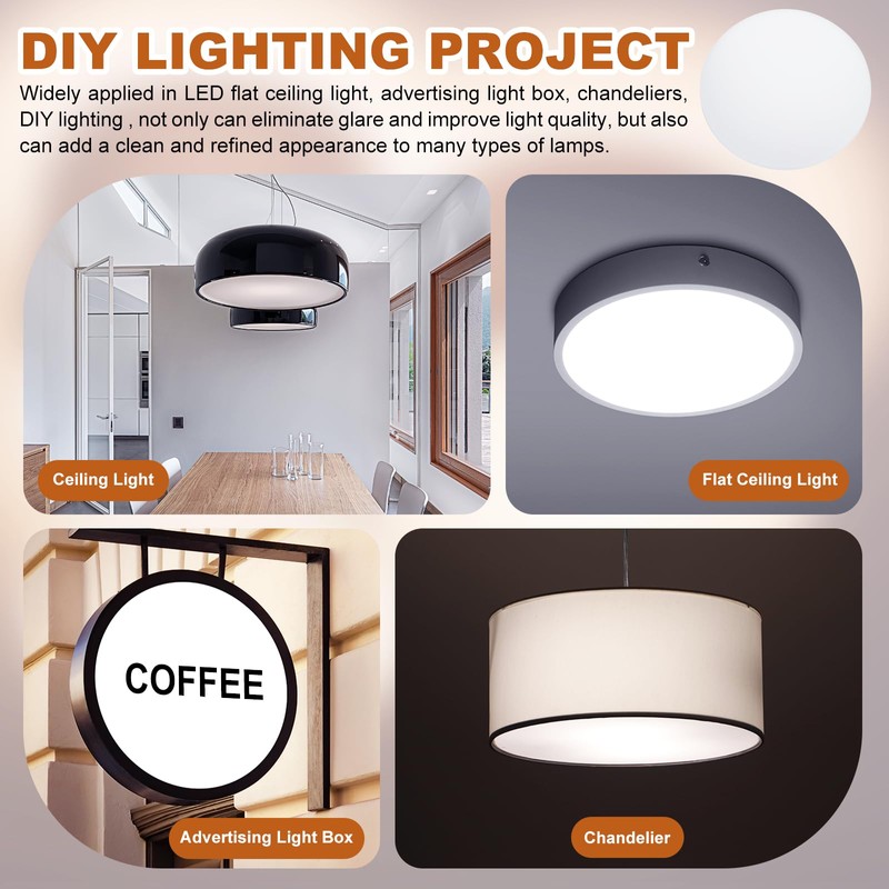 PATIKIL 9" Diameter Lampshade Diffuser, 2 Pcs 1.7mm Thick Round