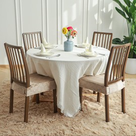 FORCHEER Dining Chair Seat Covers Set of 6,Velvet Stretch Seat Protect Covers, Chair Seat Cushion Covers for Dining Chairs The Seat Only.