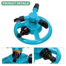 M METERXITY Lawn Sprinkler, 360 Degree Automatic Rotating Garden Water Sprinklers for Yard/Underground Irrigation System, Adjustable Watering Sprayer [Blue]