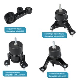 JDMON 4Pcs Engine Mount Trans Motor Replacement for Toyota Sienna 3.5L AWD 2007 2008 2009 2010 Compatible with A4239HY, A62036HY, A4207, A4266, EM-9546, EM-5842, EM-9238, EM-9165