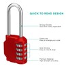 Zhege Red Long Shackle 4 Digit Combination Padlock for Gate,