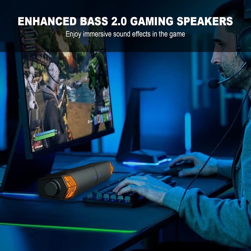 Smalody 2 in 1 PC Speaker, Bluetooth 5.3 Gaming Speaker