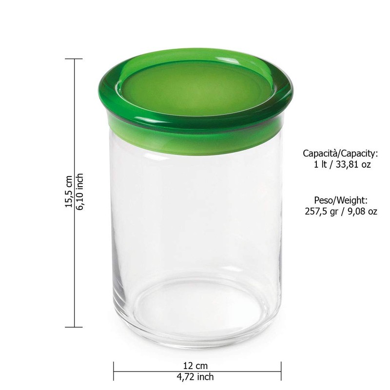Omada Design jar in Plastic with a Plastic Closing Cap,