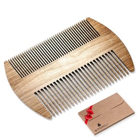 STONLI Metal Beard & Moustache Comb for Men – Compact Credit Card Size, Pocket-Friendly, Lightweight 31.4g (Ashwood)