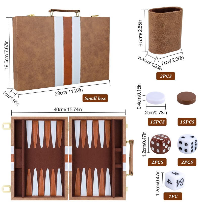 Gesserit Backgammon Set 2 Players Classic Backgammon Set for Adults