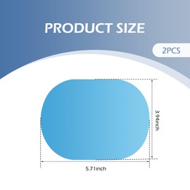 yorpyep Rearview Rainproof Film, Oval Rearview Mirror Anti-reflective Anti-fog Protective Film, Self-adhesive High-definition Vision Nano-coating Sticker, for Most Cars Trucks (Blue)