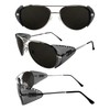 Global Vision Eyewear Aviator Z87 Motorcycle Sunglasses Silver Frames Smoke