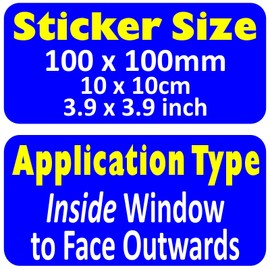 1 x C36 Sticker in Car Camera Recording Activated by Motion Sensor Window CCTV Security Signs Round Warning Dash Cam Taxi Notice 100mm (Inside Window to Face Outwards *Not for Tinted Windows*)