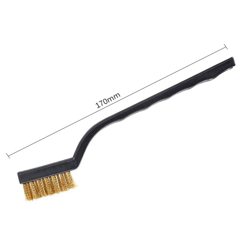 3 Pieces Mini Brush Brass Bristles Curved Handle Brass Wire