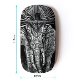 Graphic4You Indian Tribal Elephant Ergonomic Wireless Mouse with Nano Receiver