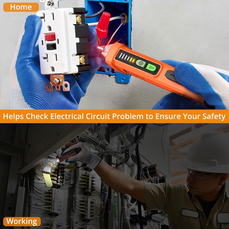 Neoteck Non-Contact AC Voltage Tester Pen, AC 12-1000V, LED Flashlight,