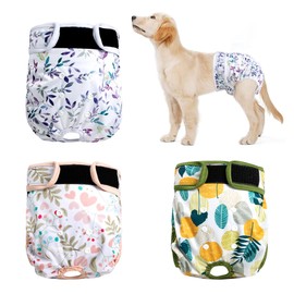 ZINGTERRA Washable Female Dog Diapers 3Pack,Reusable Diaper for Doggie,Highly Absorbent Dog Diaper,Adjustable Leakproof Puppy Diapers Skirt for Heat,Incontinence,Period Doggy Nappies XL