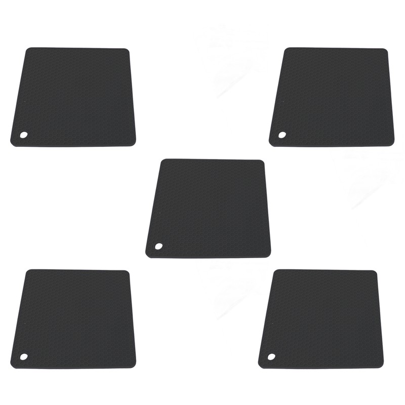 5pcs Silicone Pot Holders Mat Heat Resistant Anti Slip Square