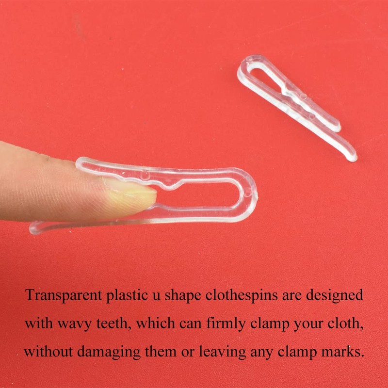 HAHIYO 2 inches/50mm 120Pcs Clear Plastic U Shape Alligator Clips