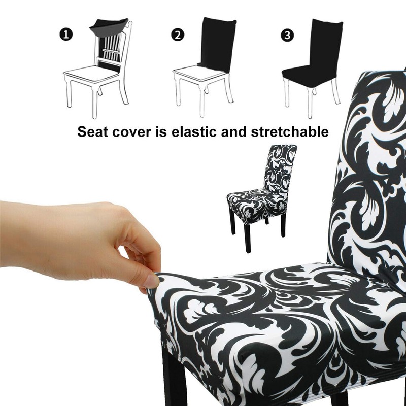 WedDecor Dining Chair Cover, Spandex Stretch Chair Seat Cover, Removable