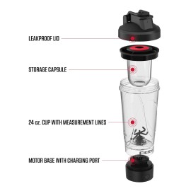 Unbranded FitRx Sport Mixer Electric Shaker, Rechargeable Personal Shaker, 24 oz,black
