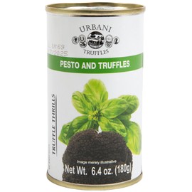 Urbani Truffles Pesto & Black Truffle Sauce 180g (6.4oz) - Italian Gourmet Sauce for Pasta, Meats, and Crostini, All-Natural & Ready to Use Gift, No Artificial Ingredients