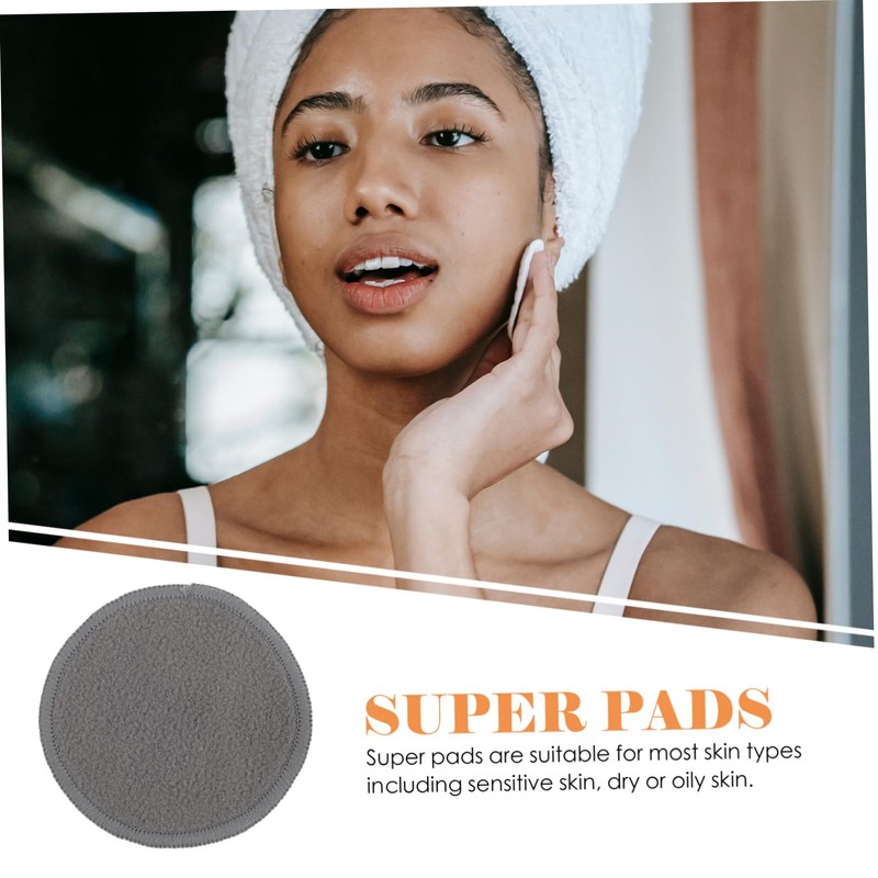 FOMIYES 39pcs Bamboo Fiber Reusable Makeup Removal Pads Gentle Face