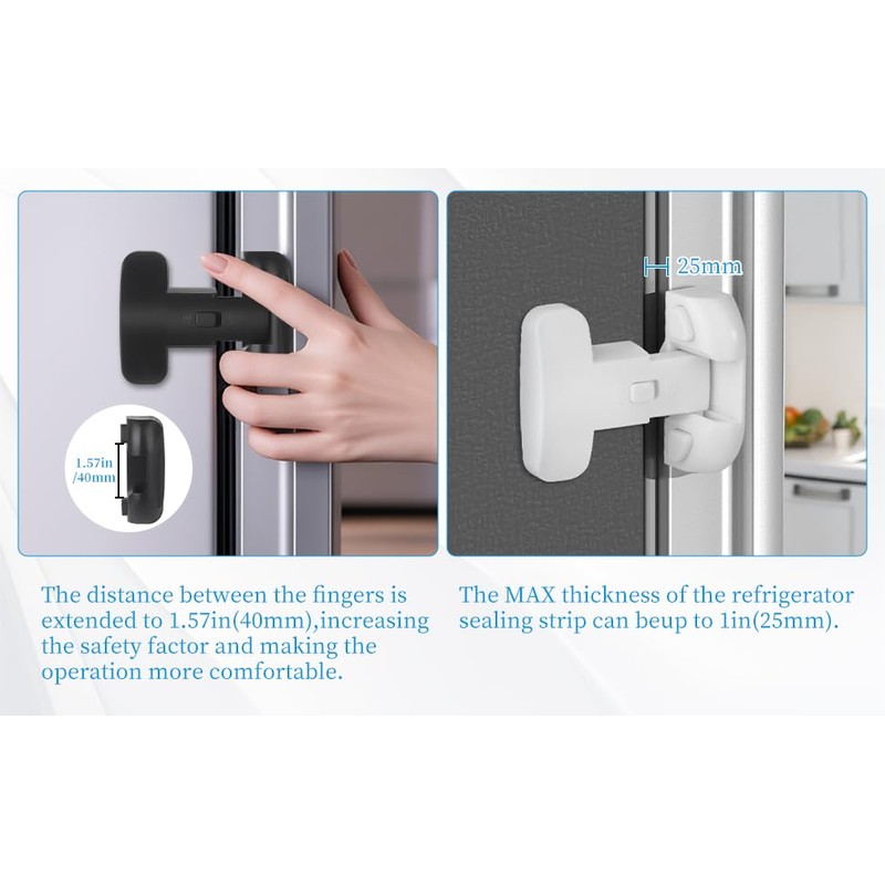 Heavy Duty Protection Fridge Lock for Refrigerator Cabinets,Drawers,Child Safety Cabinet