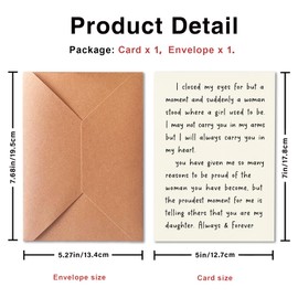 Love Birthday Cards from Mom and Dad to Daughter, Sweet Poetic Cards from Proud Parents, I Love You, You Are My Daughter, (Always and Forever) with Envelope