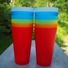 AOYITE Large Plastic Cups Reusable - 32 oz Plastic Tumblers Unbreakable Drinking Gla...