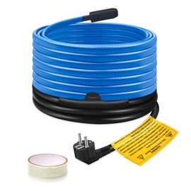 Ci-fotto Frost Protection Heating Cable, Self-Regulating Heating Cable (7 m, 17 W/M) with Built-in Thermostat to Protect Water Pipes, Metal/Plastic House Pipes, Gutters