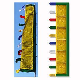 9 Foot Tall Vertical Prayer Flags - Victory Banner Sutra ~ from Radiant Heart Studios