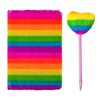 Biiange Plush Notebook, Fluffy Notebook Set, Rainbow Plush Notebook Diary,