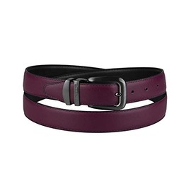 Concitor Reversible Belt EGGPLANT PURPLE Black Bonded Leather Pewter-Tone Bkl 52