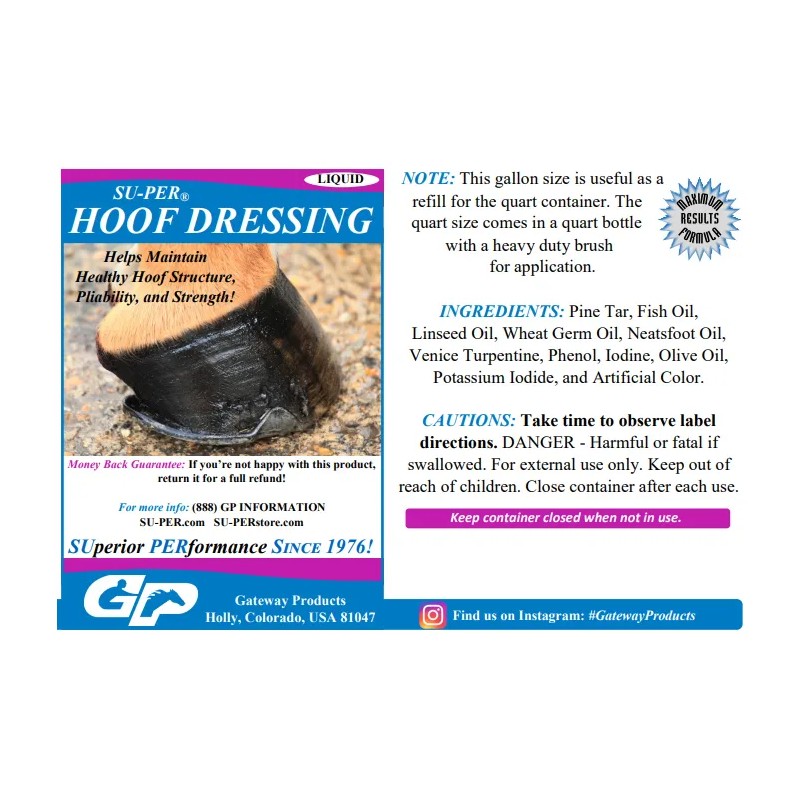 Su-per Hoof Dressing Aceite Para Cascos 946ml Caballos