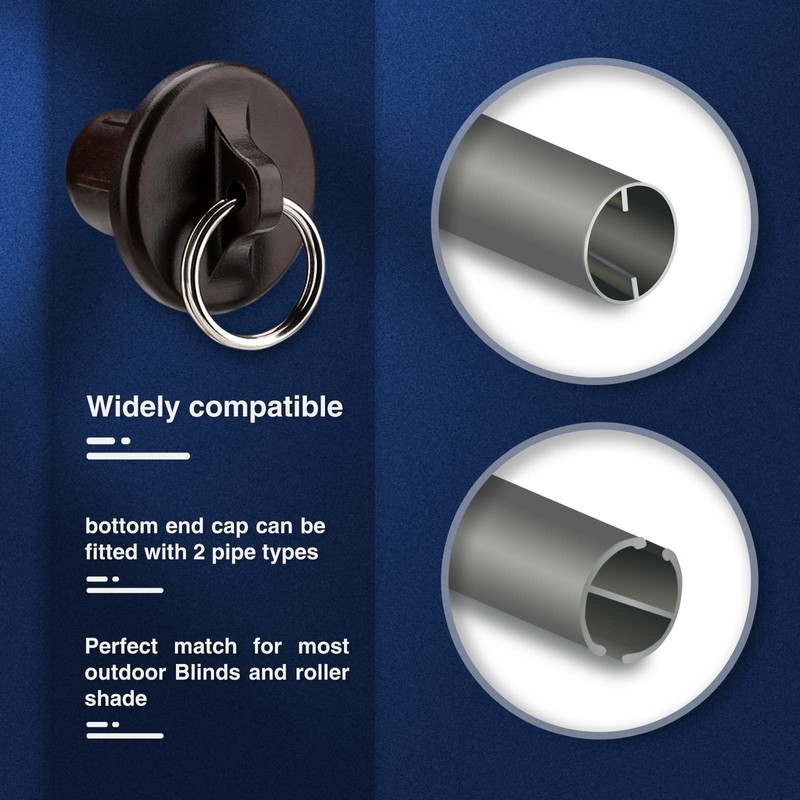 Vasteo Replacement Parts End Cap with Ring,Weather Resistance,for Coolaroo Exterior