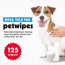 Petkin Mega Valu Pet Wipes, Pack of 125