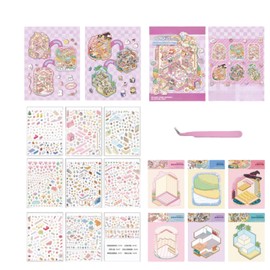 6 Stücke DIY 3D Aufkleber-Scenes,3D Mini-Haus-Aufkleber,Geben Sie lhren eigenen Mini-Shop mit Cartoon-Tier-Szenen DIY Stickers-Szenen-Therapie Geben Erwachsene Stress zu lindern,um Zeit verbringen
