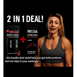 Heavy Duty Lifting Straps & Wrist Wraps Bundle Pack – Adjustable Ergonomic Support for Weightlifting, Powerlifting, Gym Workouts & CrossFit – Men & Women (2 Pairs)