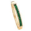 PalmBeach Goldtone Round Simulated Green Emerald, Bangle Bracelet (5mm), Snap