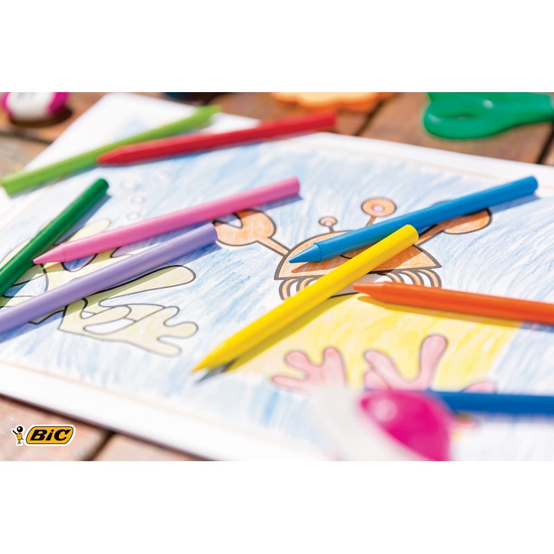 BIC Kids Plastidecor Colouring Crayons, Crayons for Drawing and Crafts,