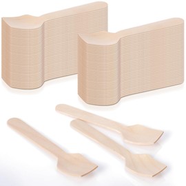 Teenyyou 3000 Pcs Mini Wooden Spoons 3.74 Inches Disposable Tasting Sampling Spoons Natural Wooden Ice Cream Scoop Small Dessert Yogurt Spoons for Home Party Supplies