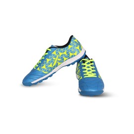 Vector X Discovery Indoor Football Shoes (Blue/Green, 7 UK/ 8 US/ 41 EU) | Synthetic Leather | Moulded Insole | Lace-Up | Padded Footbed