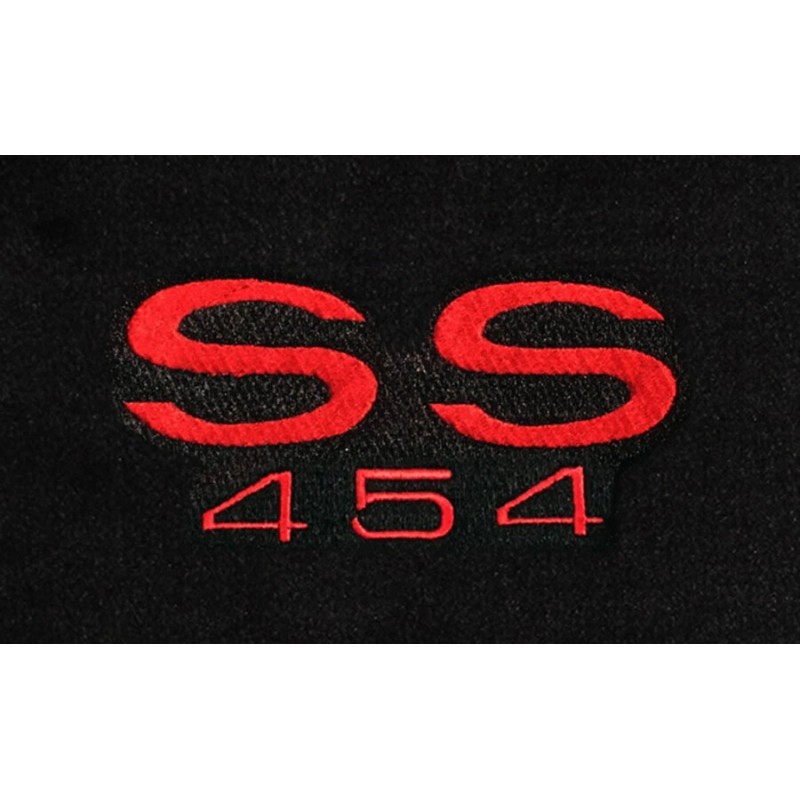 AFM NEW! 1968-1972 CHEVELLE Floor Mats Black Carpet Embroidered RED