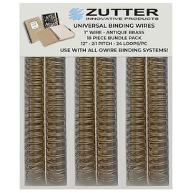 Zutter Binding Wires - Antique Brass Bundle Pack - Use with Any and All owire Binding Systems! (Zutter Binding Wires 1" - Antique Brass 18 Piece Bundle Pack)